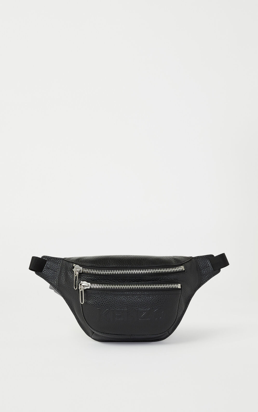 Sac Banane Kenzo Imprint grained Cuir Homme Noir | JZWC-48725